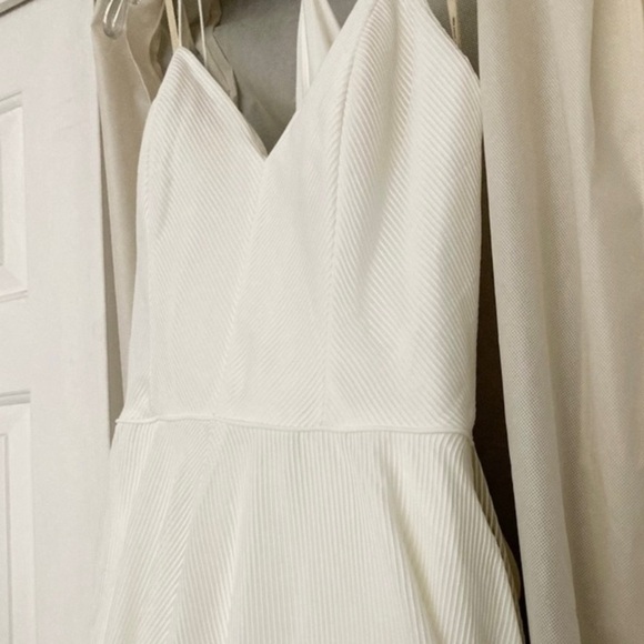 NWT BHLDN Jenny Yoo Piper Fit Flare Ribbed Wedding Dress with Train L375 - Picture 7 of 13